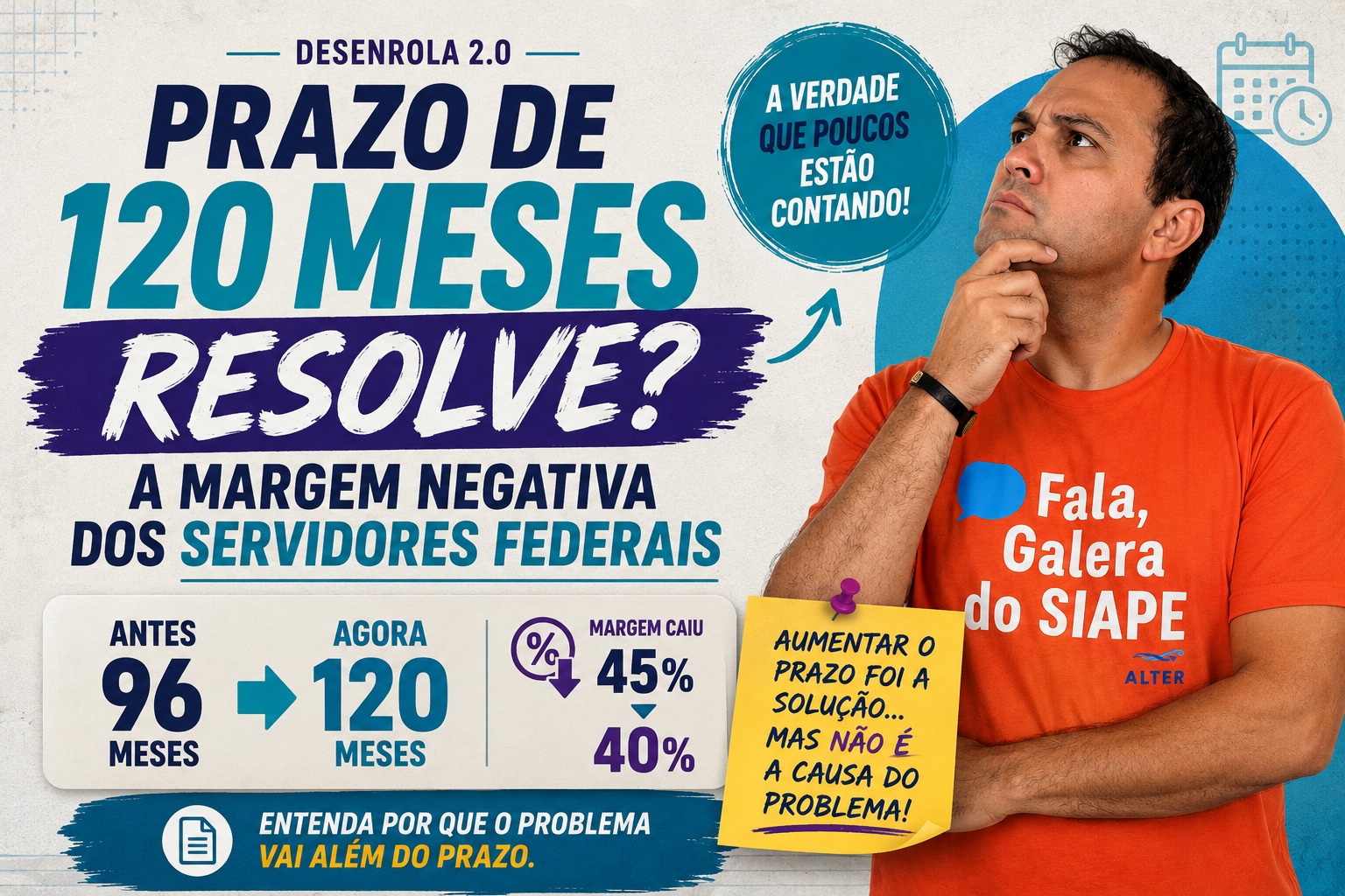Prazo de 120 meses resolve a margem negativa dos servidores federais?